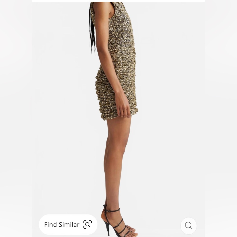 Ramy Brook - Mallory Metallic Mesh One-Shoulder Mini Dress - Picture 3 of 16